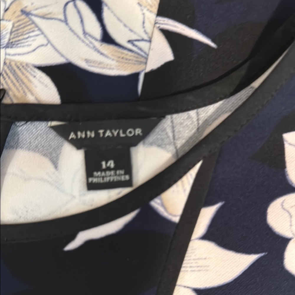 Blue and Black Sleeveless A-Line Midi Dress - Picture 3 of 9